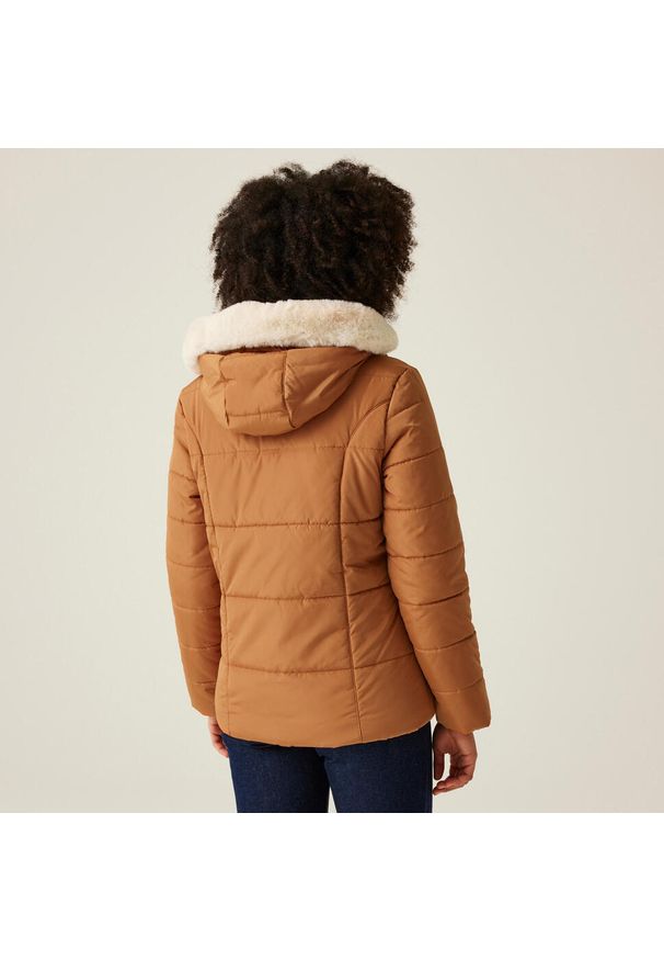 Regatta - Kubuś Damska kurtka turystyczna z przegrodami. Kolor: brązowy. Materiał: puch. Sport: turystyka piesza