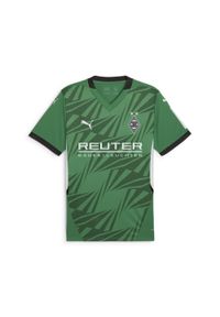 Puma - Męska koszulka wyjazdowa Borussia Mönchengladbach 24/25 PUMA Archive Green White. Kolor: zielony, biały, wielokolorowy. Sport: piłka nożna
