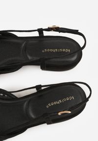 Renee - Czarne Sandały Slingback z Kwadratowym Noskiem i Ażurową Cholewką Jurria. Okazja: na co dzień. Kolor: czarny. Materiał: jeans. Szerokość cholewki: normalna. Wzór: ażurowy. Styl: casual #5