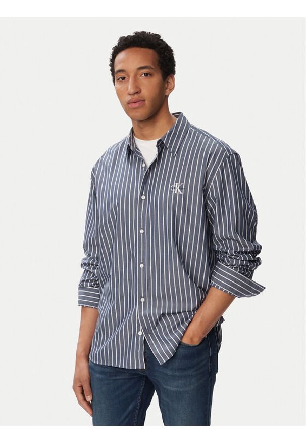 Calvin Klein Jeans Koszula Ls Yd LV04RF106G Niebieski Regular Fit. Kolor: niebieski. Materiał: bawełna