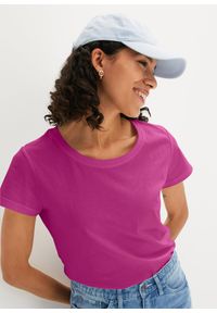 bonprix - Bluzka z okrągłym dekoltem (5 szt.). Kolor: różowy. Materiał: jersey. Długość rękawa: krótki rękaw. Długość: krótkie #1