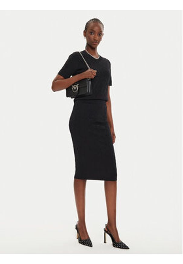 Pinko Spódnica midi Gonna 103973 A21T Czarny Slim Fit. Kolor: czarny. Materiał: syntetyk