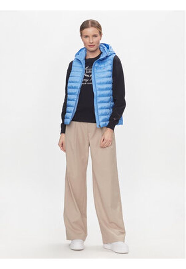TOMMY HILFIGER - Tommy Hilfiger Bezrękawnik Global Stripe WW0WW40779 Niebieski Regular Fit. Kolor: niebieski. Materiał: syntetyk. Długość rękawa: bez rękawów