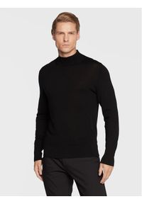 Calvin Klein Sweter Superior K10K110424 Czarny Regular Fit. Kolor: czarny. Materiał: wełna