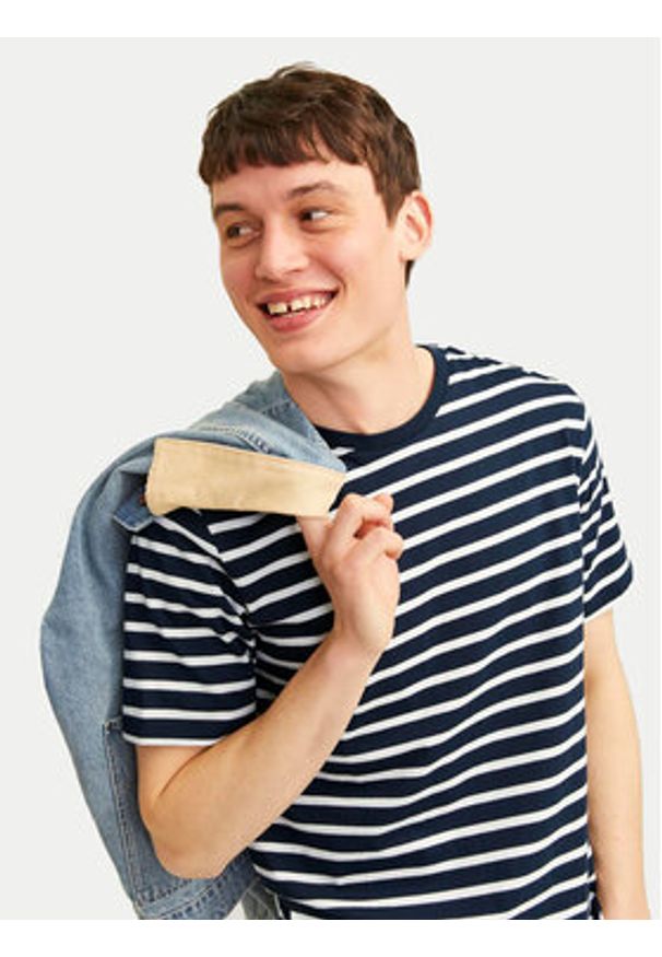 Jack & Jones - Jack&Jones T-Shirt Organic Basic 12156101 Granatowy Slim Fit. Kolor: niebieski. Materiał: bawełna