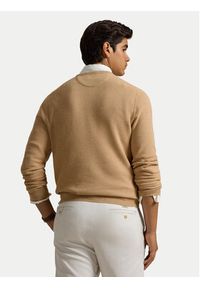 Polo Ralph Lauren Sweter 710918163502 Beżowy Regular Fit. Typ kołnierza: polo. Kolor: beżowy. Materiał: bawełna #2