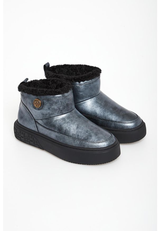 Pinko - Śniegowce damskie skórzane Yoko 22 PINKO. Materiał: skóra