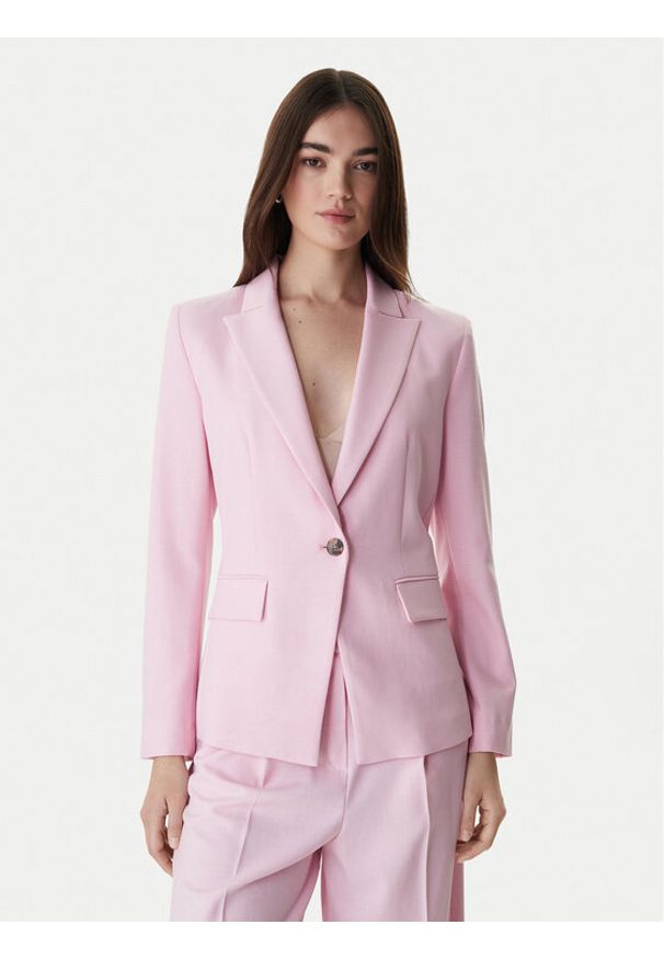 Marella Marynarka Slogan1 2615041211 Różowy Slim Fit. Kolor: różowy. Materiał: syntetyk