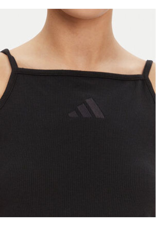Adidas - adidas Top ALL SZN Rib JJ1224 Czarny Slim Fit. Kolor: czarny. Materiał: bawełna