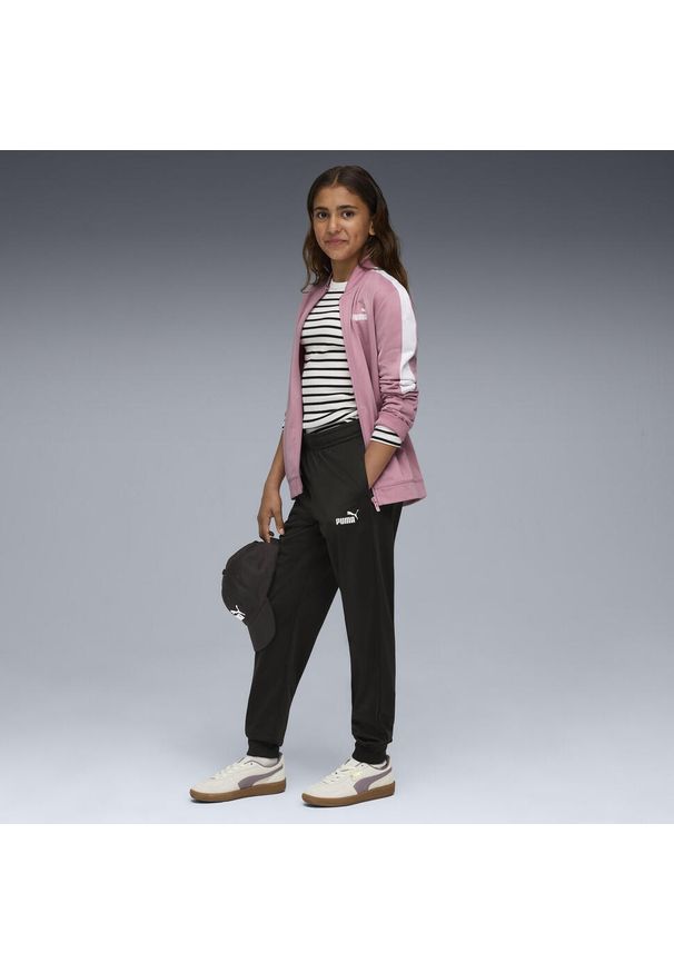 Puma - Młodzieżowy dres Poly Baseball PUMA. Okazja: na uczelnię. Kolor: różowy, wielokolorowy, fioletowy. Materiał: dresówka. Wzór: nadruk. Styl: młodzieżowy