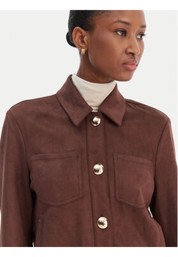 BARDOT - Bardot Koszula Lorenzo 59668TB1 Brązowy Boxy Fit. Kolor: brązowy. Materiał: skóra