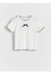 Reserved - Bawełniana bluzka z kokardą - wielobarwny. Typ kołnierza: kokarda. Materiał: bawełna #1