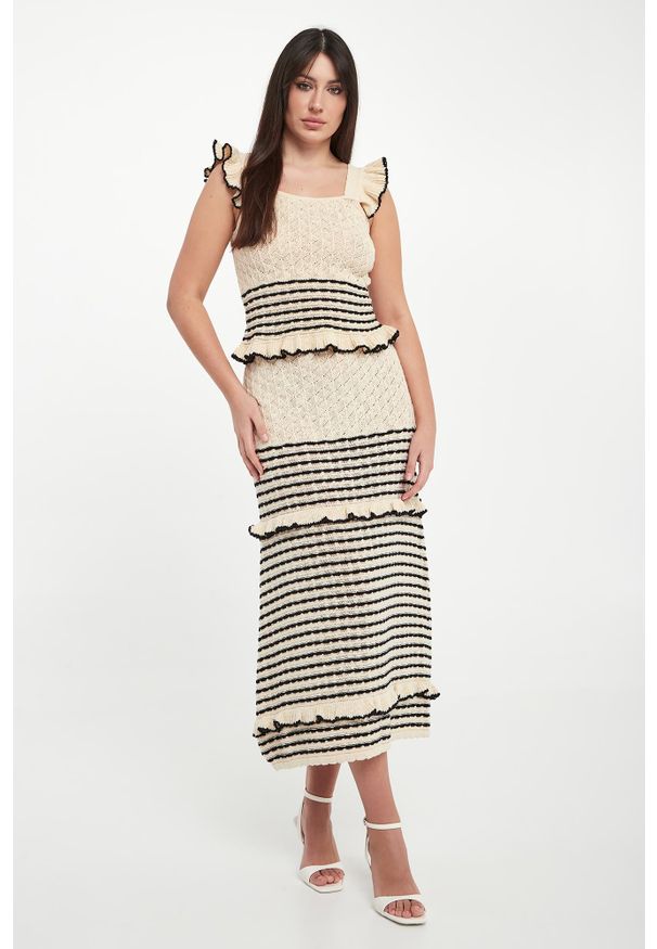 Twinset U&B - Spódnica midi ażurowa TWINSET U&B. Wzór: ażurowy