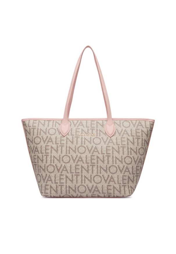 VALENTINO - Valentino Torebka Logo VBSA1F02 Beżowy. Kolor: beżowy. Materiał: skórzane