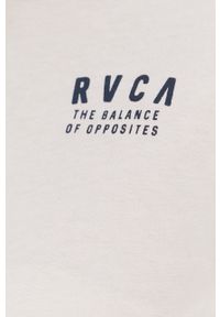 RVCA - T-shirt. Okazja: na co dzień. Kolor: beżowy. Materiał: dzianina. Wzór: gładki. Styl: casual #3