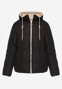 Renee - Czarna Pikowana Kurtka Dwustronna Wykończona Sznurkami Atitoria. Okazja: na co dzień. Kolor: czarny. Materiał: jeans. Styl: casual, klasyczny #4