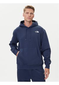 The North Face Bluza Essential NF0A89ES Granatowy Regular Fit. Kolor: niebieski. Materiał: bawełna, syntetyk
