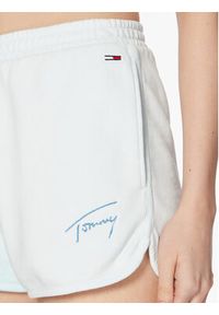 Tommy Jeans Szorty sportowe Dip Dye Signature DW0DW15382 Błękitny Regular Fit. Kolor: niebieski. Materiał: bawełna