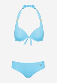 Renee - Niebieskie Bikini Stanik Wiązany na Szyi Klasyczne Figi Hamefia. Kolor: niebieski #4