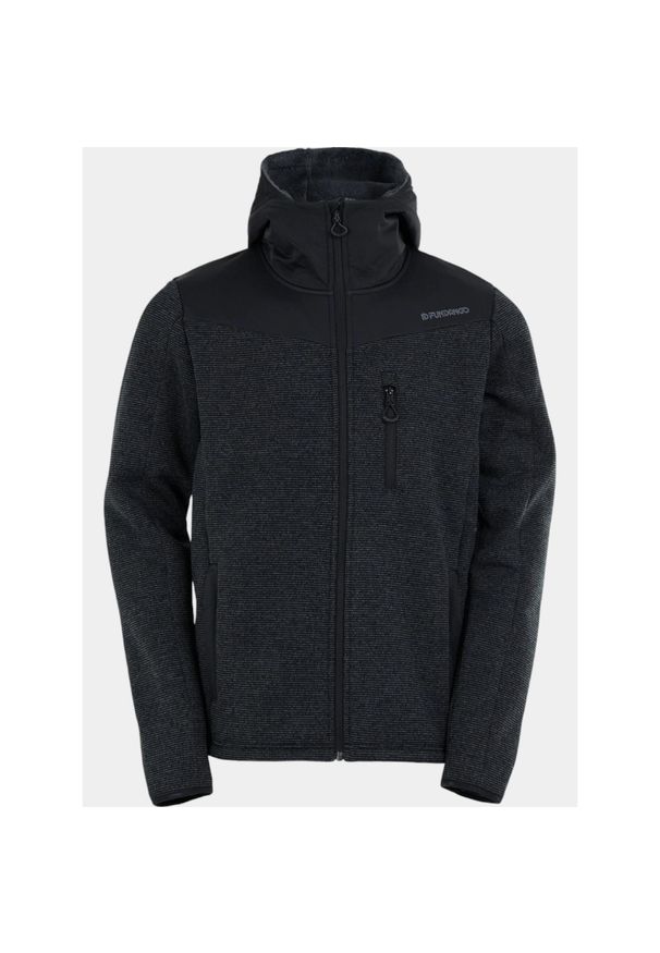 FUNDANGO - Bluza Polarowa Męska Fundango Ashford. Kolor: czarny, szary, wielokolorowy. Materiał: polar. Sport: turystyka piesza
