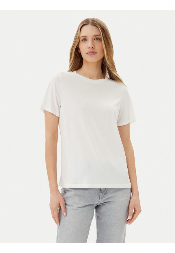 Pieces T-Shirt Anora 17148789 Biały Regular Fit. Kolor: biały. Materiał: wiskoza