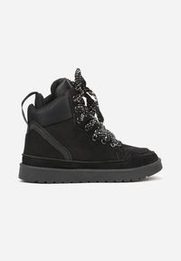 Born2be - Czarne Sneakersy z Ozdobnymi Sznurówkami Eveslia. Okazja: na co dzień. Zapięcie: sznurówki. Kolor: czarny. Materiał: jeans #7