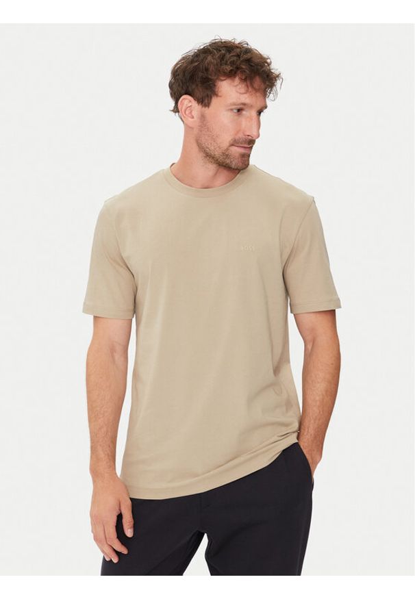 BOSS - Boss T-Shirt Thompson 01 50468347 Beżowy Regular Fit. Kolor: beżowy. Materiał: bawełna
