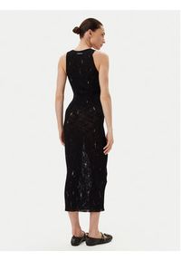 Pinko - PINKO Sukienka dzianinowa 105141 A2LP Czarny Slim Fit. Kolor: czarny. Materiał: bawełna