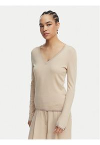 Liu Jo Sweter WA6282 MS49I Beżowy Regular Fit. Kolor: beżowy. Materiał: wiskoza #1