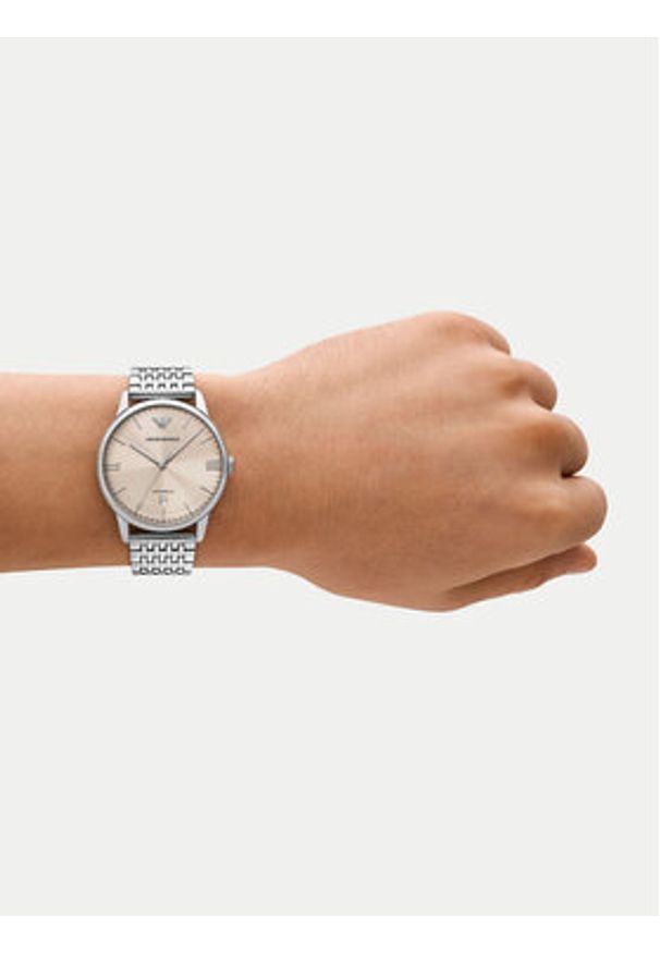 Emporio Armani Zegarek Mesh Automatic AR60082 Srebrny. Kolor: srebrny. Materiał: mesh