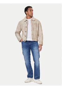 Guess Kurtka z imitacji skóry M5BL0I W2500 Beżowy Regular Fit. Kolor: beżowy. Materiał: skóra #5
