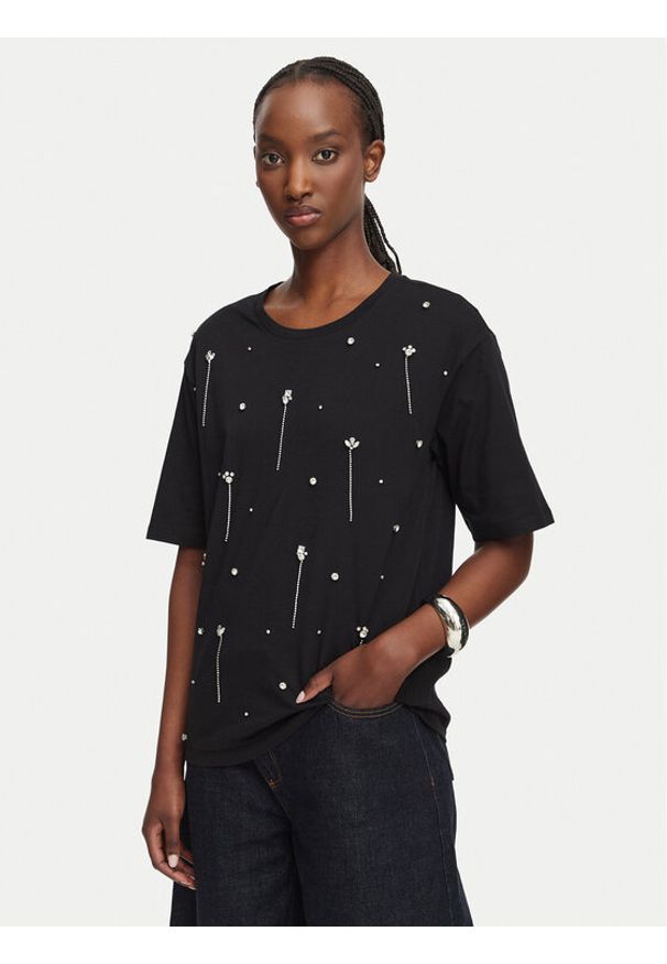 Liu Jo T-Shirt WF6398 JS904 Czarny Boxy Fit. Kolor: czarny. Materiał: bawełna