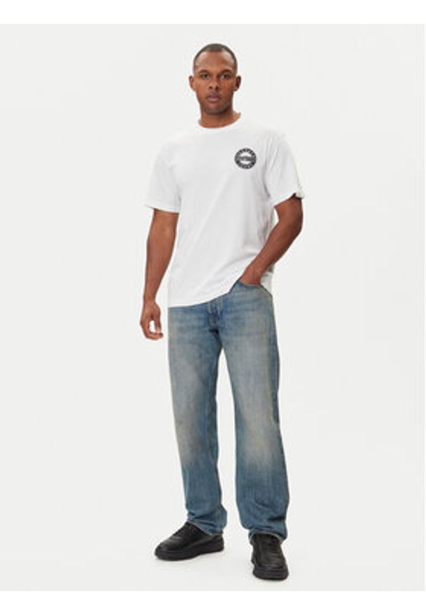 Versace Jeans Couture T-Shirt 79GAHT02 CJ00T Biały Regular Fit. Kolor: biały. Materiał: bawełna