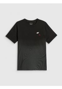 4f - 4F T-shirt regular z nadrukiem męski - czarny L. Okazja: na co dzień. Kolor: czarny. Materiał: materiał. Wzór: nadruk. Styl: casual, sportowy #1