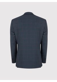 Pako Lorente - PAKO LORENTE – Granatowa marynarka garniturowa w bordową kratę Windowpane. Kolor: czerwony, niebieski, wielokolorowy. Materiał: wełna