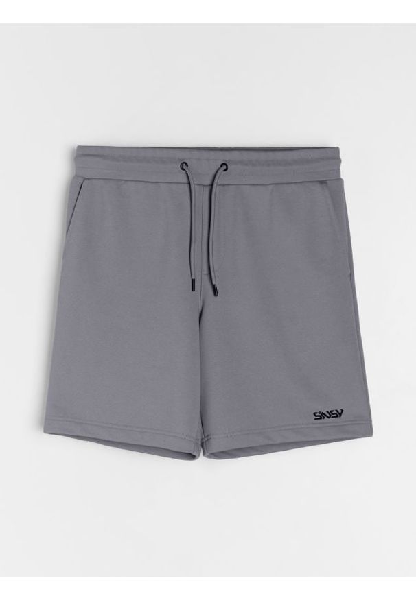Sinsay - Bawełniane szorty - szary. Kolor: szary. Materiał: bawełna