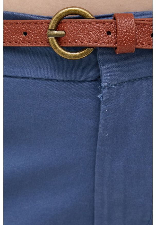 only - Only spodnie damskie fason chinos medium waist. Kolor: niebieski. Materiał: bawełna
