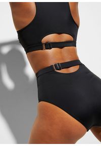 bonprix - Figi bikini high waist, z możliwością indywidualnej regulacji. Stan: podwyższony. Kolor: czarny. Materiał: poliamid