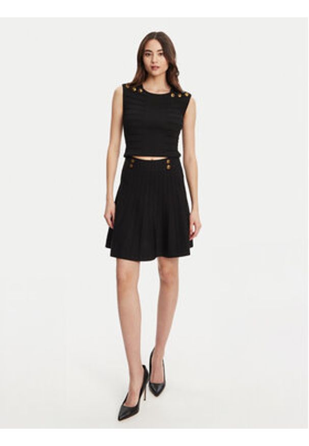 Guess Spódnica mini W5YD65 Z0130 Czarny Regular Fit. Kolor: czarny. Materiał: wiskoza