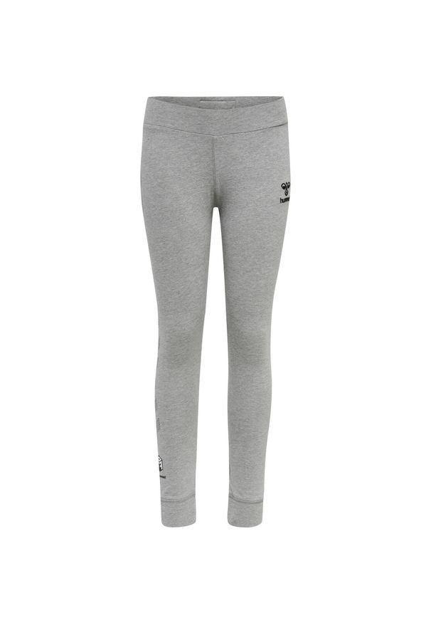 Dziecięce legginsy bawełniane Hummel Move Grid. Okazja: na uczelnię. Kolor: szary. Materiał: bawełna. Styl: młodzieżowy, sportowy