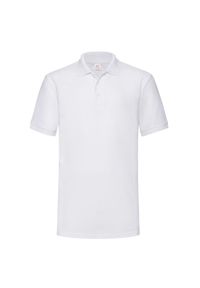 FRUIT OF THE LOOM - Męska Koszulka Polo O Wysokiej Gramaturze. Typ kołnierza: polo. Kolor: biały