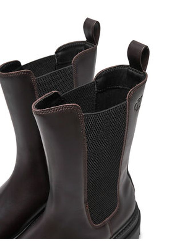 Calvin Klein Jeans Sztyblety Flatform YW0YW01542 Brązowy. Kolor: brązowy. Materiał: skóra