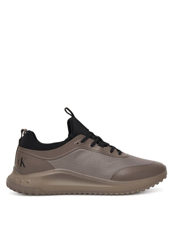 Calvin Klein Sneakersy Eva Runner Laceup Sock Mat Mix YM0YM01443 Brązowy. Kolor: brązowy. Materiał: materiał