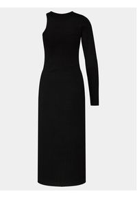Replay Sukienka dzianinowa W9074.000.23587 Czarny Slim Fit. Kolor: czarny. Materiał: bawełna