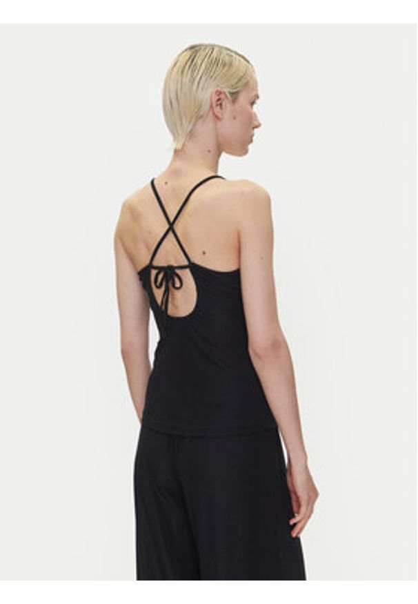 Emporio Armani Top EW001292 AF12206 FC043 Czarny Slim Fit. Kolor: czarny. Materiał: syntetyk