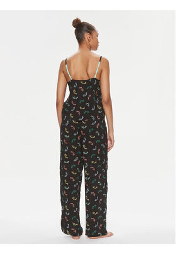 DKNY Piżama YI50005 Czarny Regular Fit. Kolor: czarny. Materiał: wiskoza