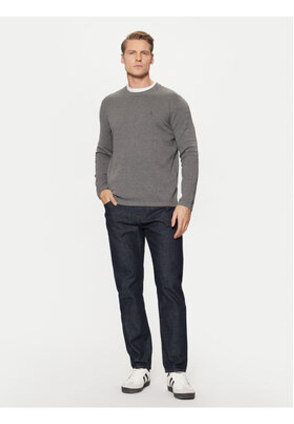 Marc O'Polo Sweter 428 5135 60366 Szary Regular Fit. Typ kołnierza: polo. Kolor: szary. Materiał: bawełna