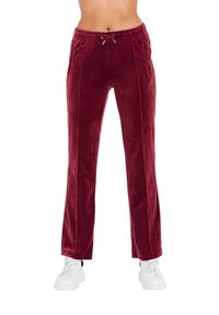 Juicy Couture - JUICY COUTURE Bordowe spodnie dresowe Tina Track Pants. Kolor: czerwony. Materiał: dresówka #4