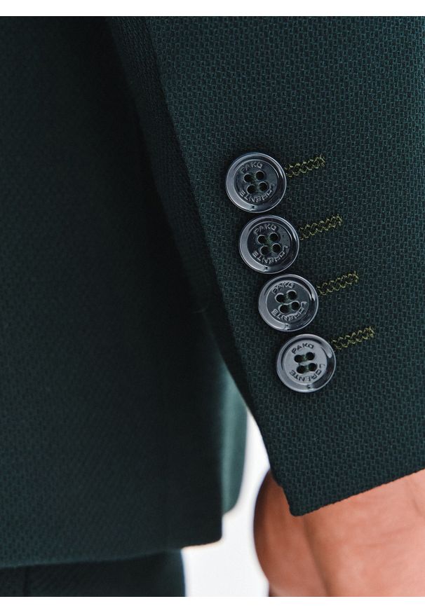 Pako Lorente - PAKO LORENTE – Zielony garnitur męski. Kolor: zielony. Materiał: poliester, wiskoza, elastan