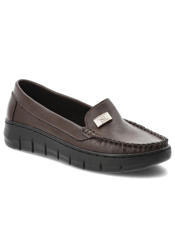 Czekoladowe Półbuty Armodo Skórzane Buty Damskie. Okazja: do pracy, na co dzień. Kolor: brązowy. Materiał: skóra. Styl: casual, elegancki